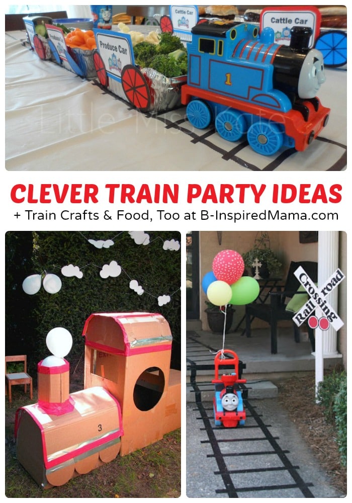 Clever Train Party Ideas + Train Crafts and Food, Too at B-Inspired Mama
