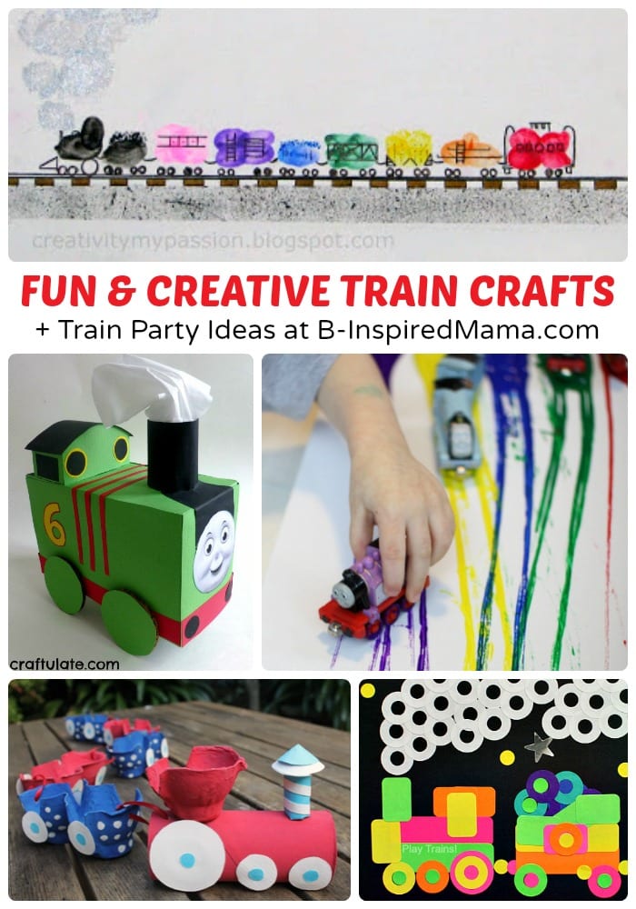 Fun & Creative Train Crafts + Train Party Ideas, Too at B-Inspired Mama