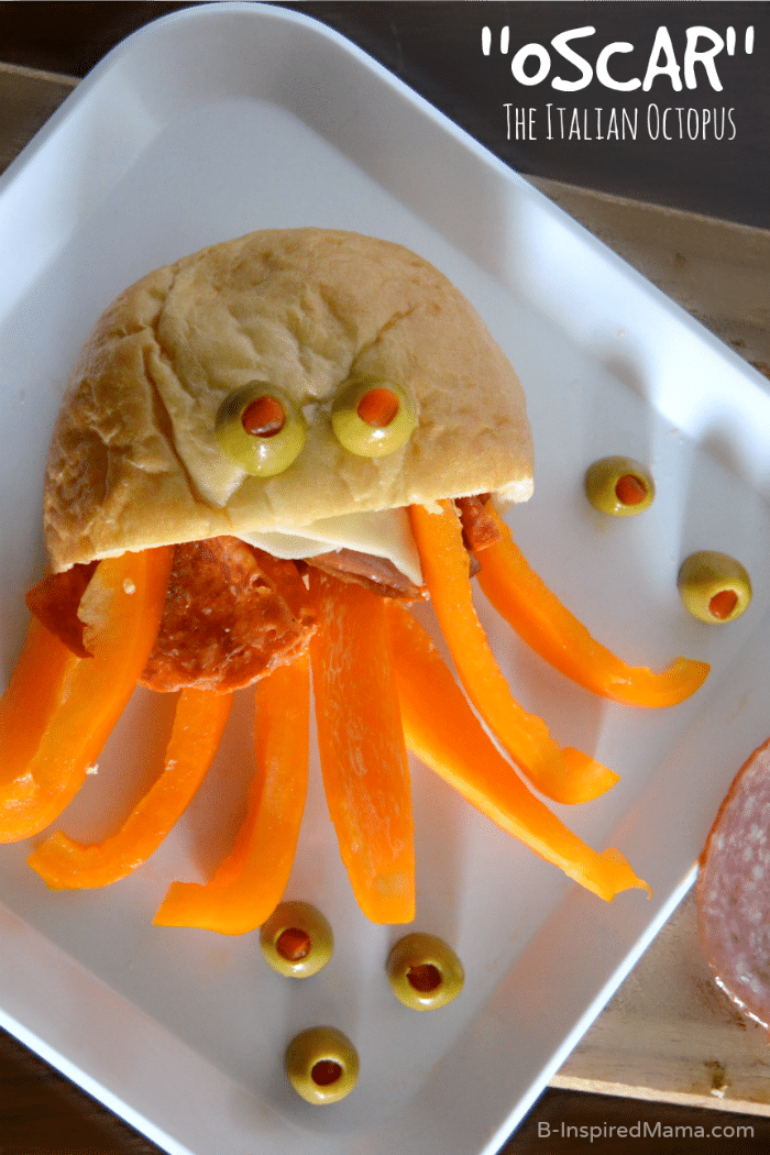 Oscar the Italian Octopus Sandwich - A Kids in the Kitchen Recipe [#sponsored by @OscarMayer #OldWorldStyleOM] at B-Inspired Mama