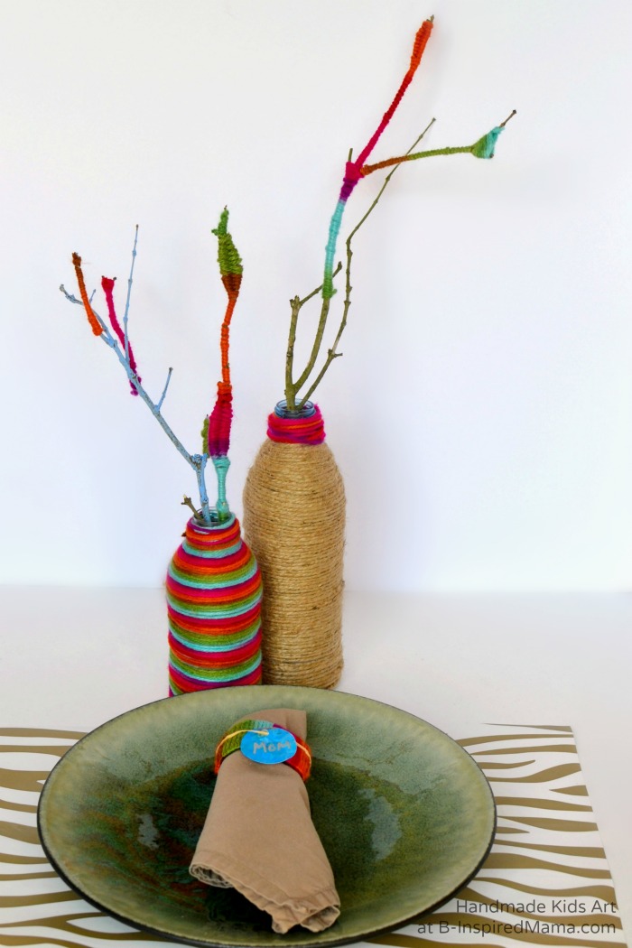 A Kid-Made Table Setting - Thanksgiving Crafts for Kids at B-Inspired Mama