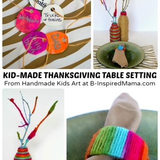 A Modern Kid-Made Thanksgiving Table Setting - Thanksgiving Crafts for Kids at B-Inspired Mama