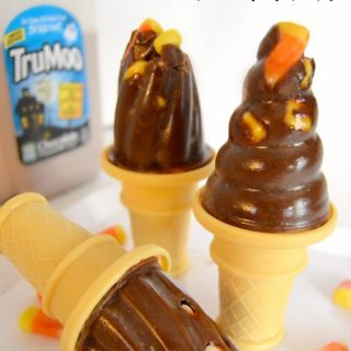 Super Easy Double Chocolate Candy Corn Pudding Pops Recipe - [#Sponsored #TruMooTreats] at B-Inspired Mama