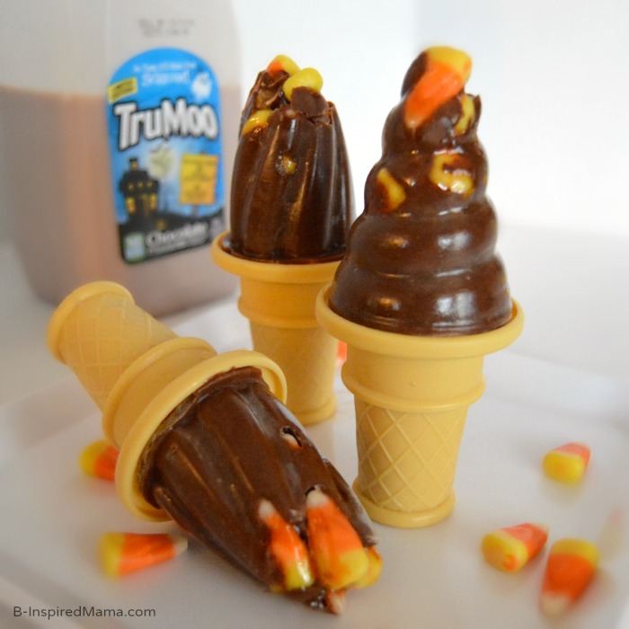 Yummy Double Chocolate Candy Corn Pudding Pops Recipe - [#Sponsored #TruMooTreats] at B-Inspired Mama