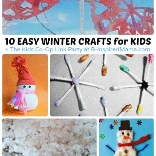 10 Easy Winter Crafts for Kids + The Kids Co-Op Link Party at B-Inspired Mama