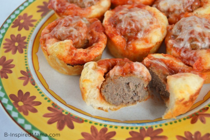 Easy Three Ingredient Meatball Biscuit Bites - A Kids in the Kitchen Recipe at B-Inspired Mama #ad #MancinisMeatballs