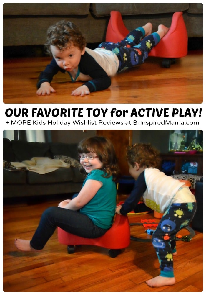 Our Favorite Toy for Active Indoor Play - The Fun and Function Soft Saddle Scooter + MORE Kids Holiday Wishlist Reviews [AND a CASH Giveaway!] at B-Inspired Mama