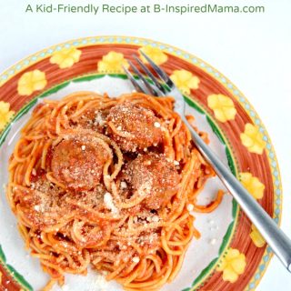 Simple Crock Pot Spaghetti and Meatballs at B-Inspired Mama #AD #CansGetYouCooking