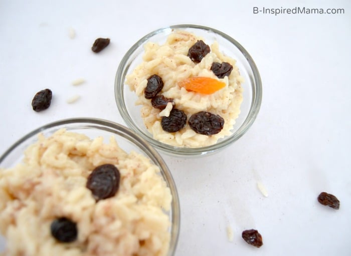 Kids in the Kitchen - One Minute Rice Pudding Snowman Snack at B-Inspired Mama