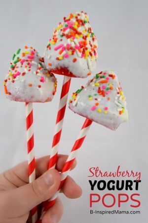 Strawberry Yogurt Pops - A Kids in the Kitchen Recipe [Sponsored by Yulu] at B-Inspired Mama