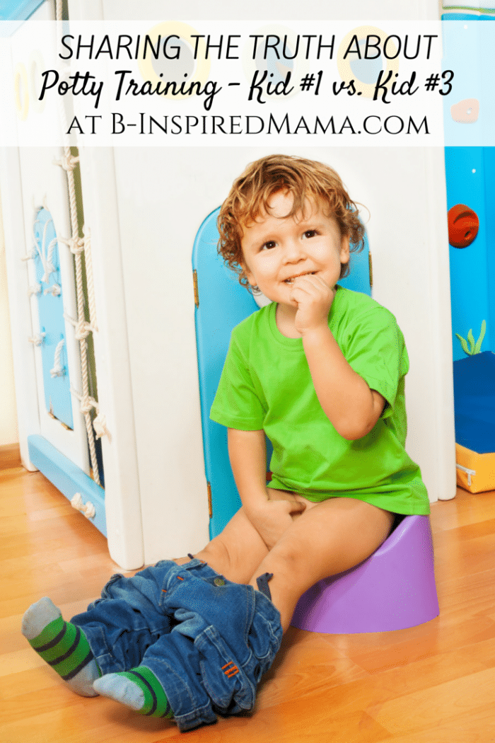 Potty Training the First Kid vs. the Third Kid at B-Inspired Mama