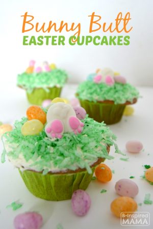 Easy Bunny Butt Easter Cupcakes - A Kids in the Kitchen Recipe at B-Inspired Mama