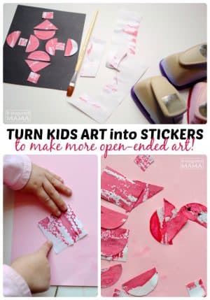 How to Make Stickers with Kids Art - at B-Inspired Mama
