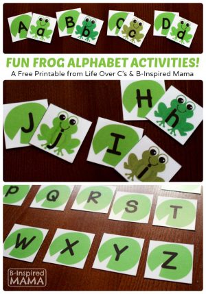 Free Frog Printable Alphabet Activities at B-Inspired Mama