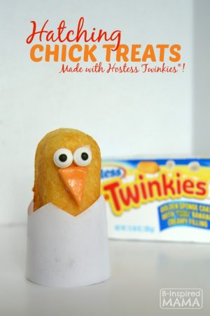 Hatching Chick Easter Treats using Twinkies at B-Inspired Mama
