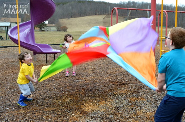 Parachute Play + More Playground Playdate Ideas for the Playground with Gymboree and B-Inspired Mama
