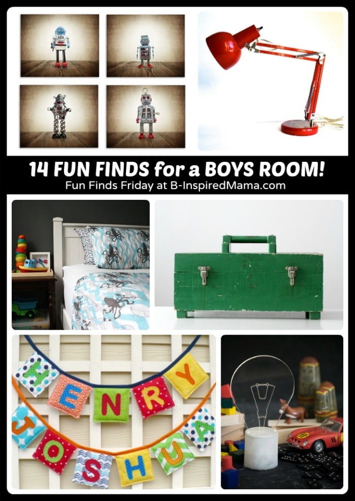 14 Fun Finds - Cool Boys Room Ideas at B-Inspired Mama
