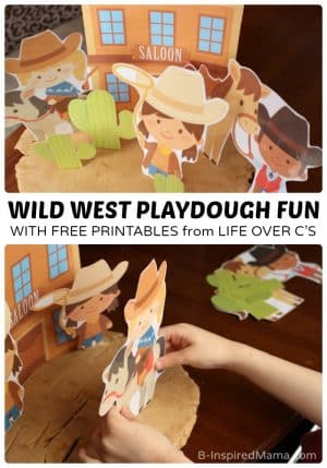 Kids Wild West Playdough Fun with Free Playdough Printables at B-Inspired Mama