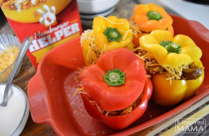 Easy Enchilada Stuffed Peppers Recipe - Ready to Go in the Oven - B-Inspired Mama