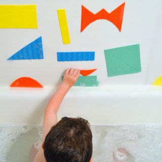 Exploring Abstract Art with DIY Kids Bath Shapes - at B-Inspired Mama
