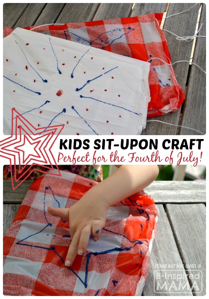 Patriotic Sit-Upon Kids Craft - Perfect for Watching Fireworks on the 4th of July - B-Inspired Mama