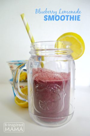 Simple Blueberry Lemonade Smoothie Recipe - Perfect for a Summer Snack for Kids - B-Inspired Mama