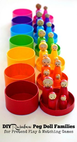 DIY Rainbow Peg Dolls for Play and Games