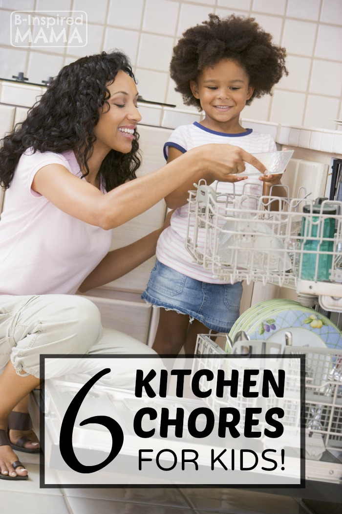 6 Kitchen Chores for Kids - to Make Moms Life Easier - at B-Inspired Mama