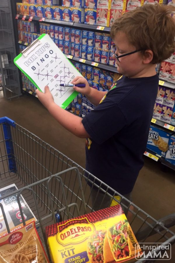 Box Tops Bingo Grocery Shopping Game