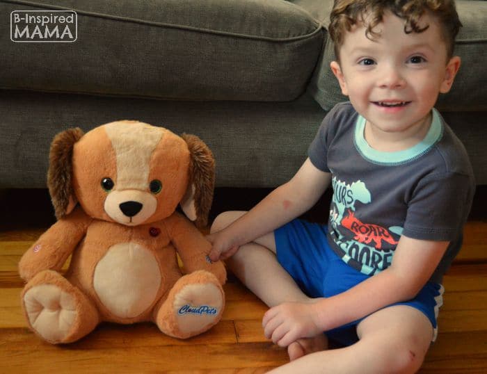 Keeping Your Blended Family Close - Even While Apart - J.C. with his New CloudPet - B-Inspired Mama