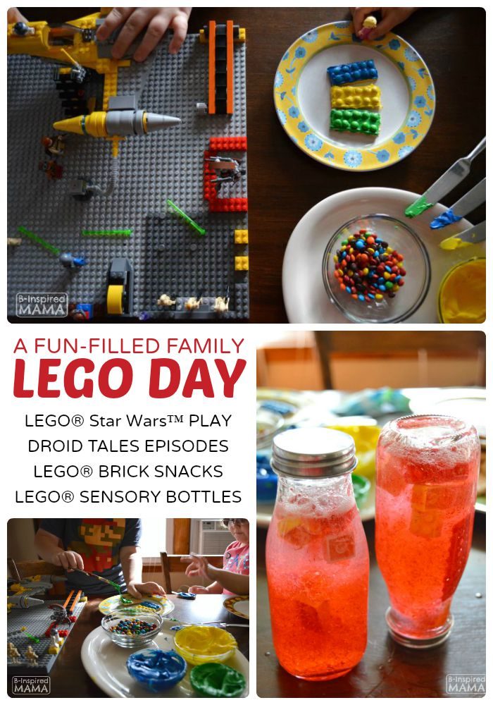 A Fun Filled Family LEGO Day - With LEGO Star Wars, LEGO Brick Snacks, and LEGO Sensory Bottles at B-Inspired Mama