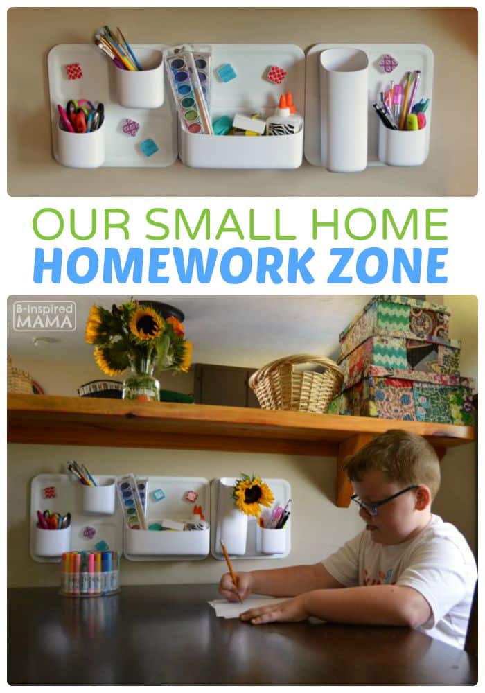 Our Small Home Homework Zone Solution - B-Inspired Mama