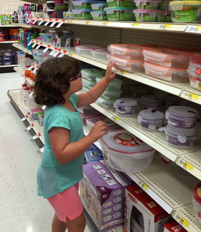 Picking out Lunch Box Containers at Target + Our Lunch Box Station Essentials at B-Inspired Mama