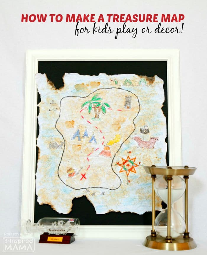 How to Make a Treasure Map - Perfect for Kids Play or Decor - at B-Inspired Mama