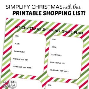 A Christmas Shopping List Printable to Simplify the Holidays