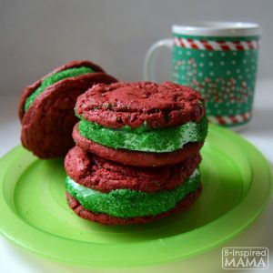 Easy Red Velvet Christmas Cookie Sandwiches - Perfect Holiday Cookies for Santa - at B-Inspired Mama