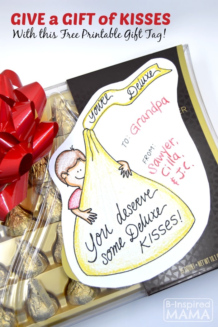 A Free Printable Tag Makes Gifting Hershey's KISSES Easy and Sweet this Christmas - at B-Inspired Mama