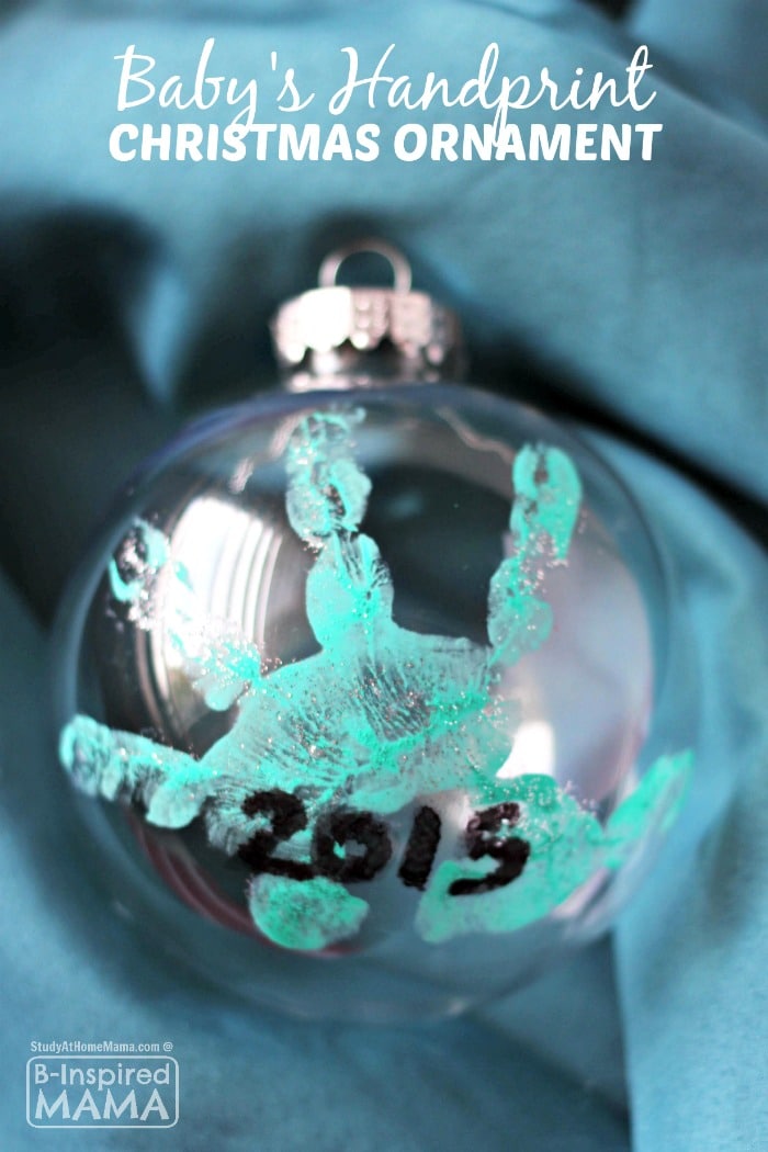 A Super Sweet Homemade Baby's Handprint Ornament for Christmas - at B-Inspired Mama