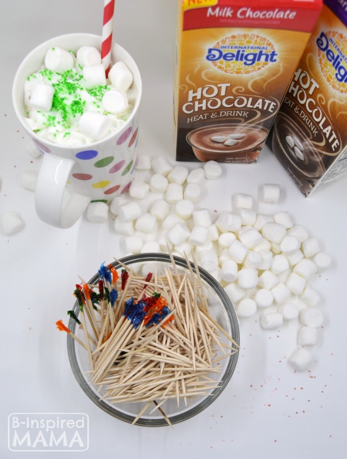An Invitation to Make Marshmallow Sculptures while the Kids Enjoy their Hot Chocolate - at B-Inspired Mama
