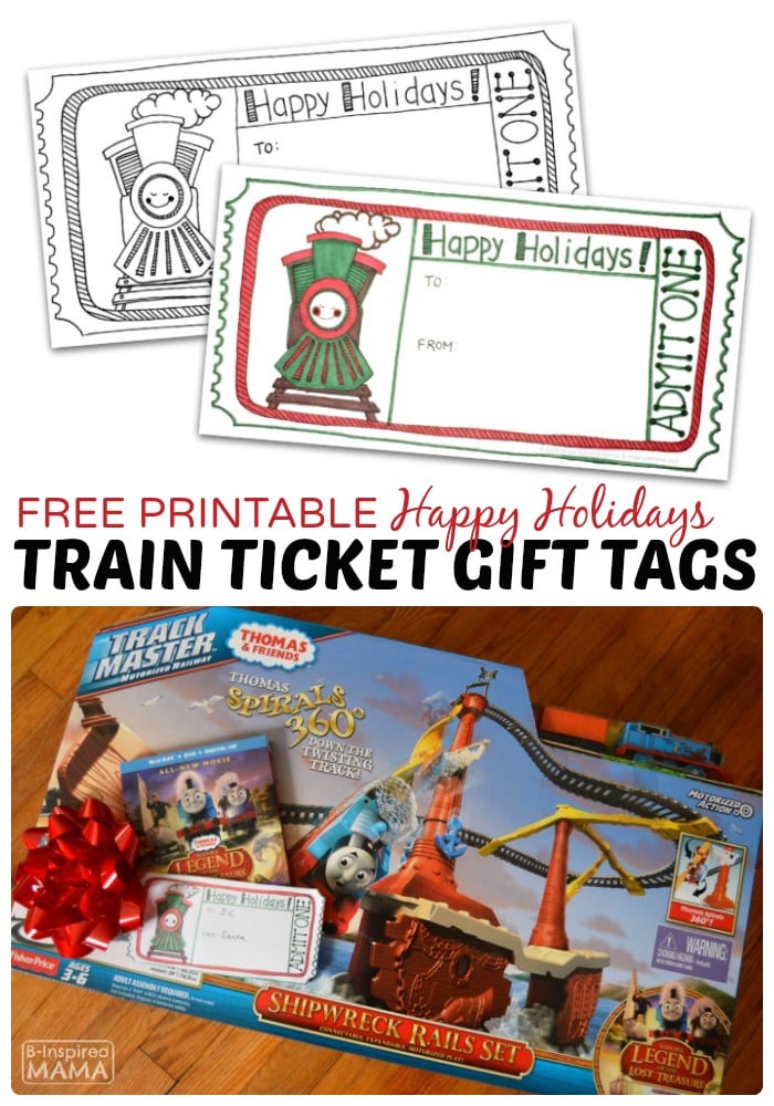 FREE Printable Train Ticket Gift Tag - Perfect for a Train Themes Holiday Gift