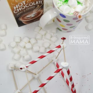Hot Chocolate and Marshmallow Sculptures - A Fun and Creative Winter Kids Activity - at B-Inspired Mama