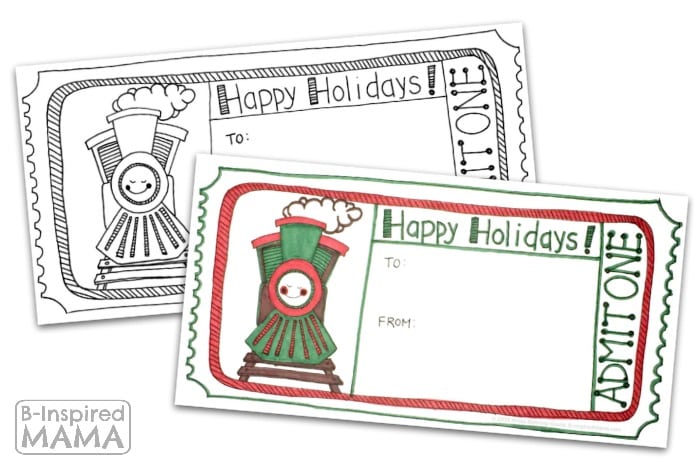 Printable Train Ticket Holiday Gift Tags - Perfect for a Train Themed Gift at B-Inspired Mama