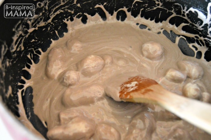 Triple Chocolate Rice Krispies Treats - Melting the Marshmallows - at B-Inspired Mama