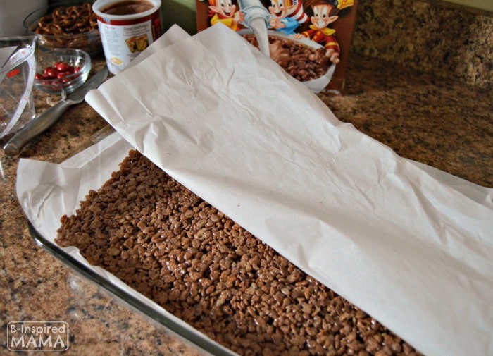 Triple Chocolate Rice Krispies Treats - Parchment Paper - at B-Inspired Mama