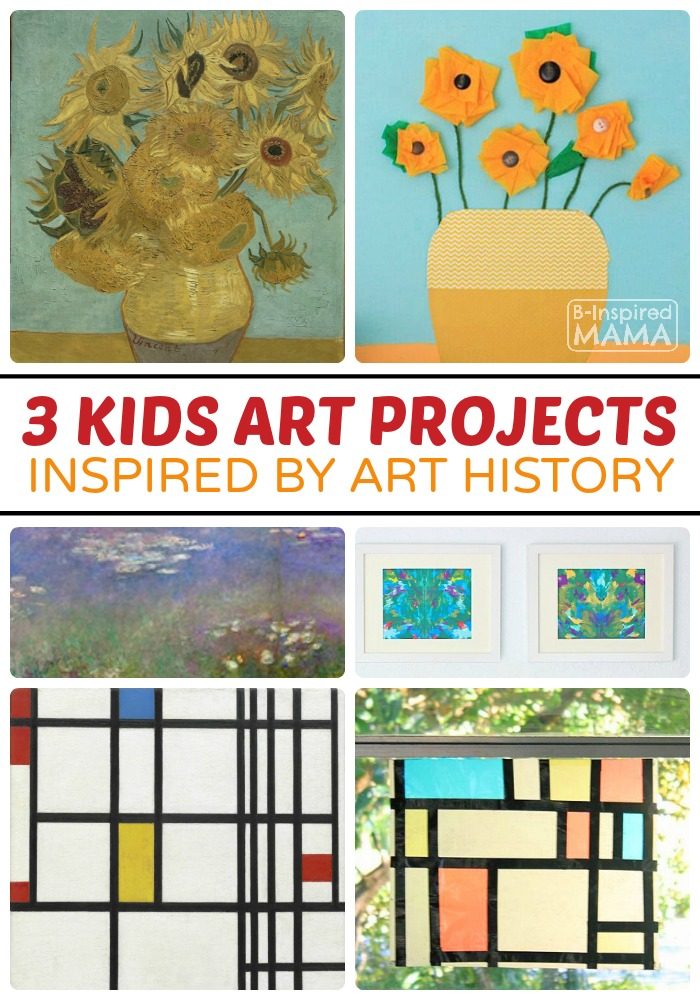 3 Awesome Kids Art Projects Inspired by Art History - at B-Inspired Mama