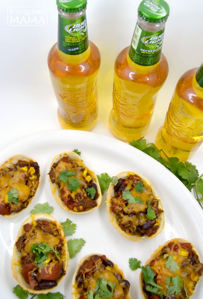 Chili Cheese Boats Appetizers Perfect for Game Day + Family Game Day Party Ideas - at B-Inspired Mama