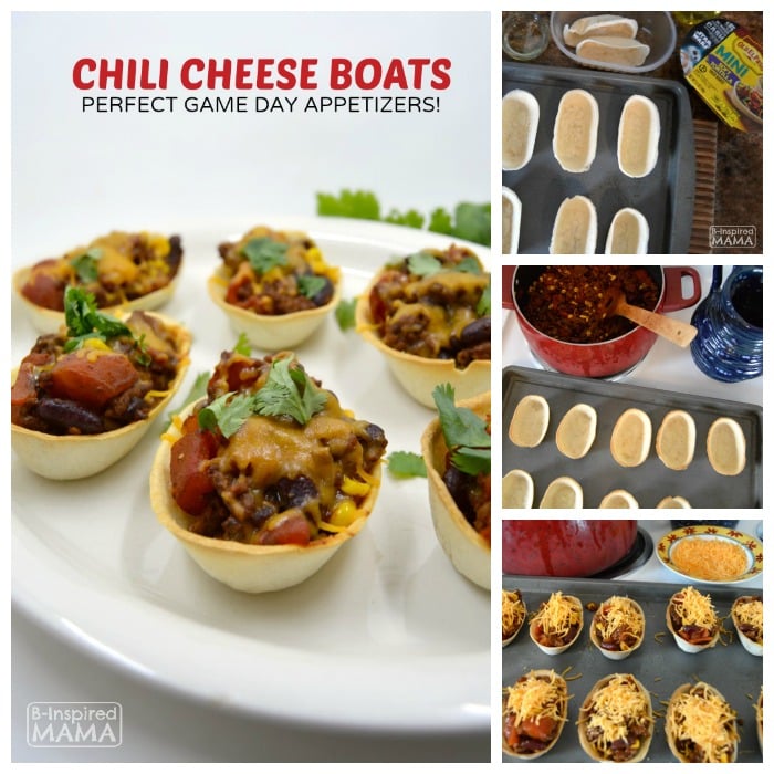 Chili Cheese Boats - Perfect for Game Day + Family Game Day Party Ideas - at B-Inspired Mama