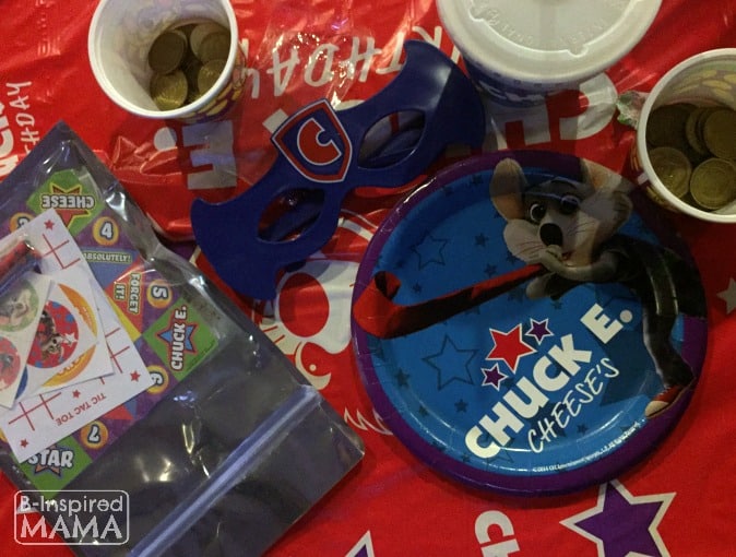 JC's No Stress Chuck E Cheese's Birthday Party - Setup - at B-Inspired Mama