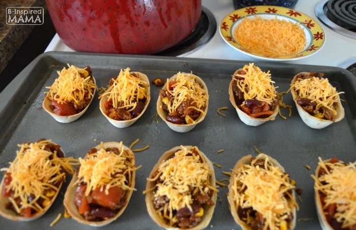Prepping Our Game Day Chili and Cheese Boats - at B-Inspired Mama