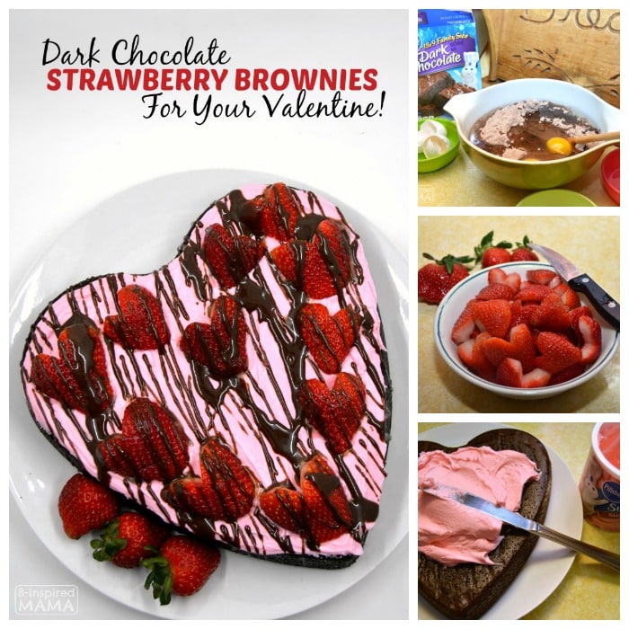 Easy Dark Chocolate Strawberry Brownies for Your Valentine