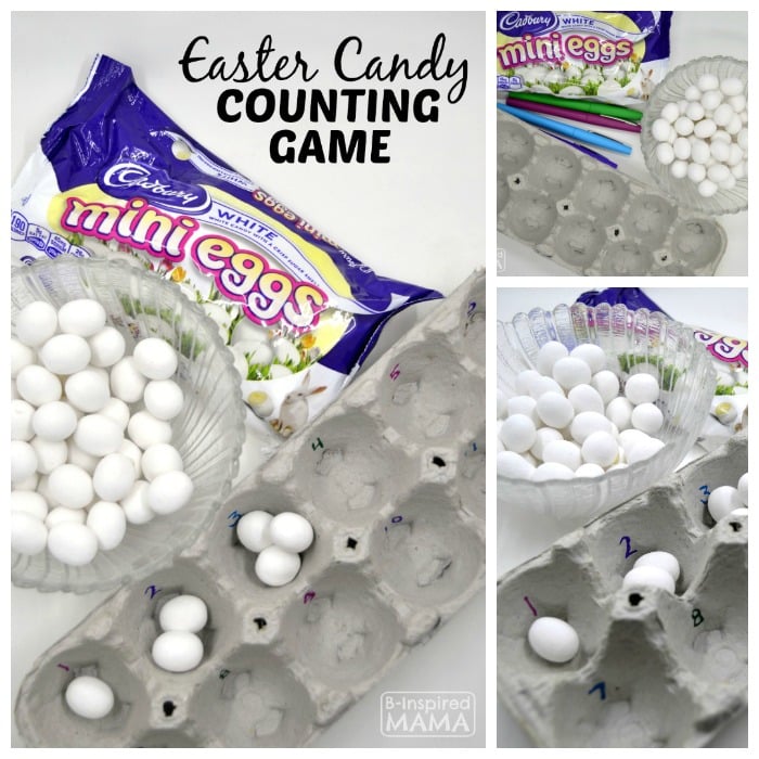 Easy Easter Candy Counting Game for Kids - at B-Inspired Mama